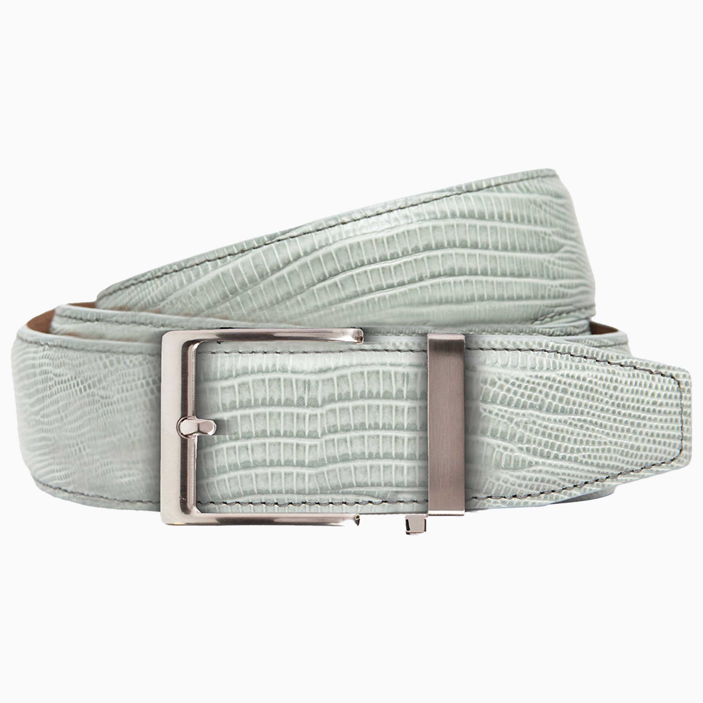 Nexbelt Lizard Light Grey Dress Belt 1 1/2 Nexbelt Lizard Light Grey Dress Belt 1 1/2
