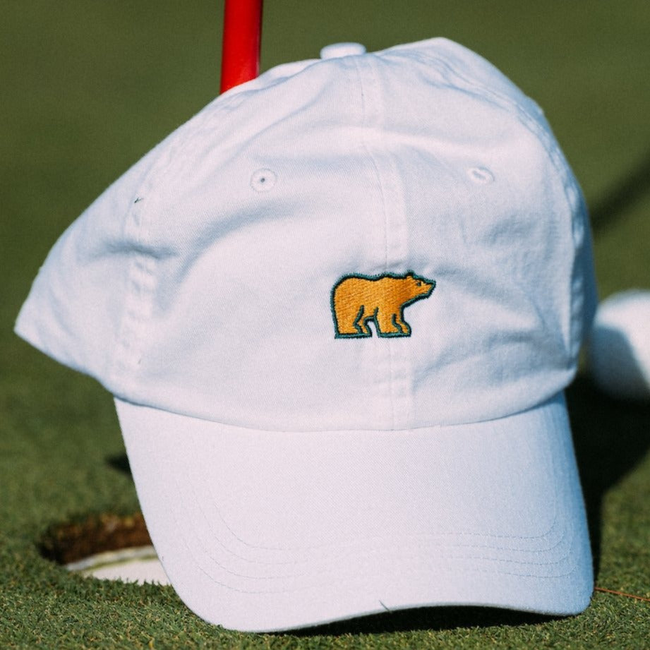 Nicklaus Yellow/Green-Bear Cap: Limited Edition -White w/ Black Outline