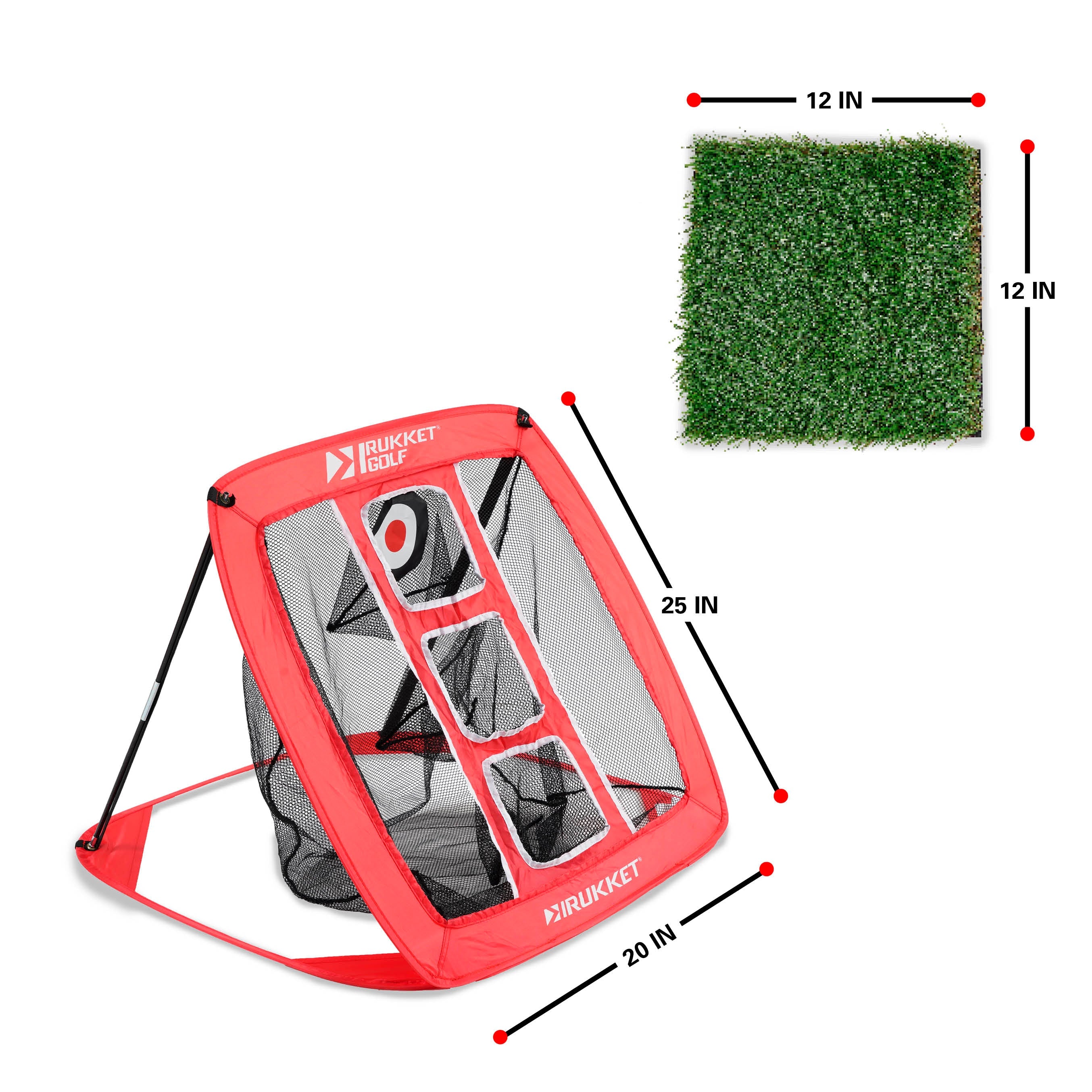 Rukket Sports Haack Chipping Net with Turf Mat & 12 Practice Balls