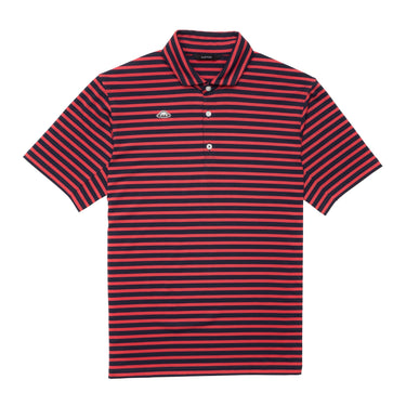 RADMOR Hudson Recycled Vintage Stripe Polo - Navy/Burn