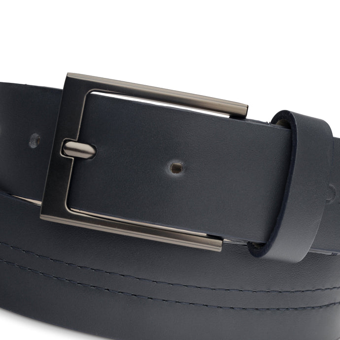 RADMOR Blaine B-Rad Leather Belt - Navy