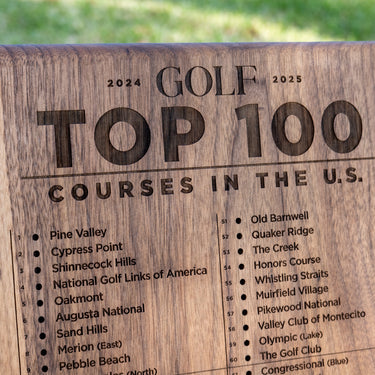 2024-2025 US Top 100 Golf Course Tracking Peg Board