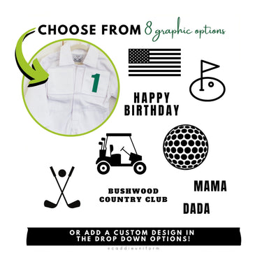 Kids Custom Caddie Uniform Dress With Name, Number and Logo