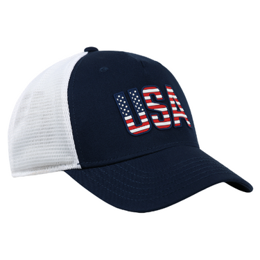 Americana Navy Cotton Twill Stretch Mesh Back Cap