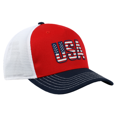 Americana Red, White and Blue Cotton Twill Stretch Mesh Back Cap