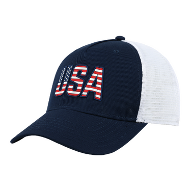 Americana Navy Cotton Twill Stretch Mesh Back Cap