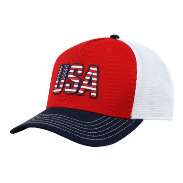 Americana Red, White and Blue Cotton Twill Stretch Mesh Back Cap