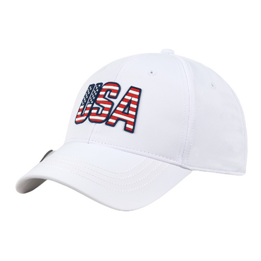 Americana White Performance Polyester Ballmarker Cap