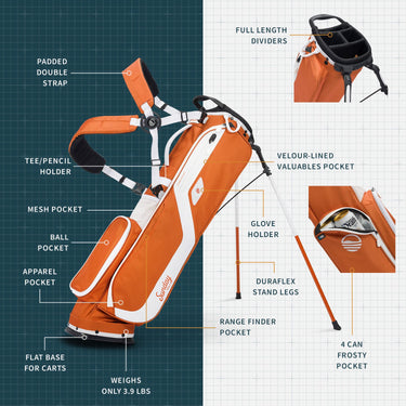 Sunday Golf El Camino | Burnt Orange Mid Size Stand Bag