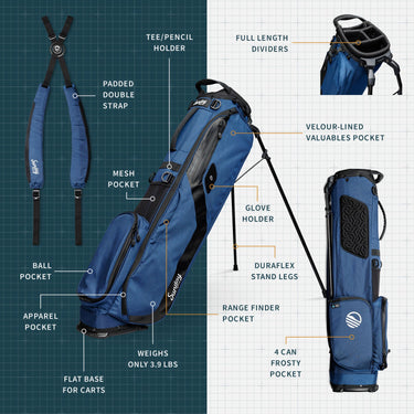 Sunday Golf El Camino | Cobalt Blue Mid Size Stand Bag