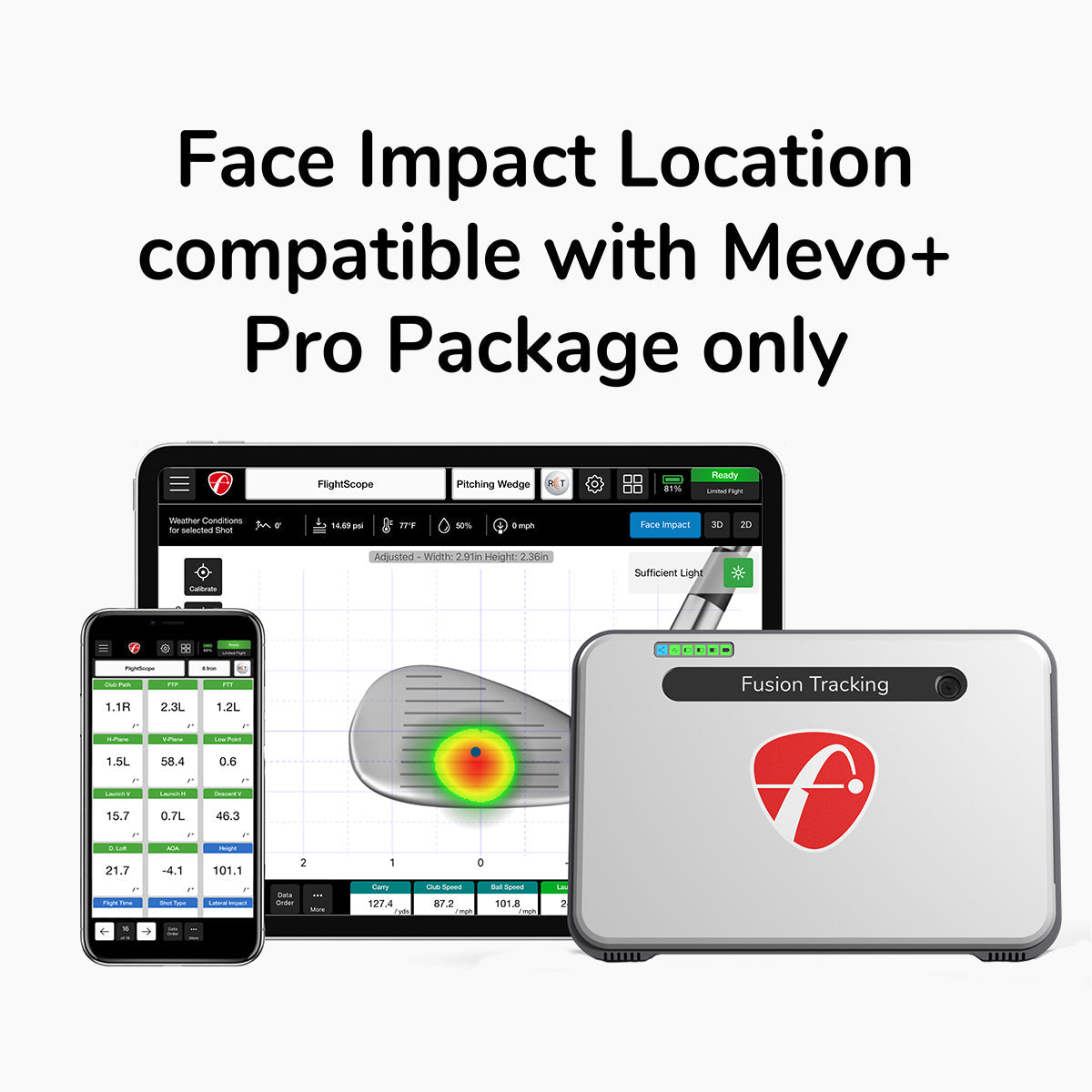 FlightScope Face Impact Location for Mevo+ Pro Package