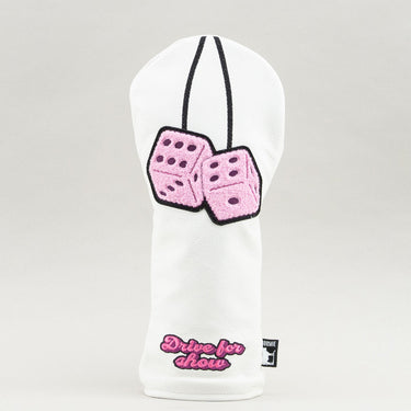 Lucky Pink Dice Driver White