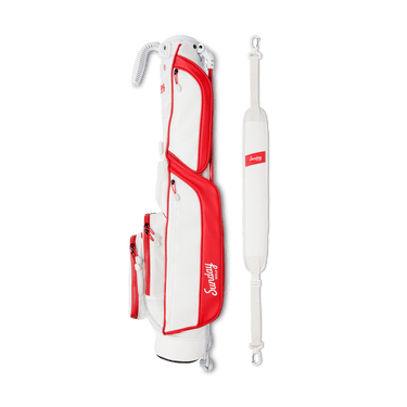 Sunday Golf The Loma | Red & Off-White Par 3 Bag
