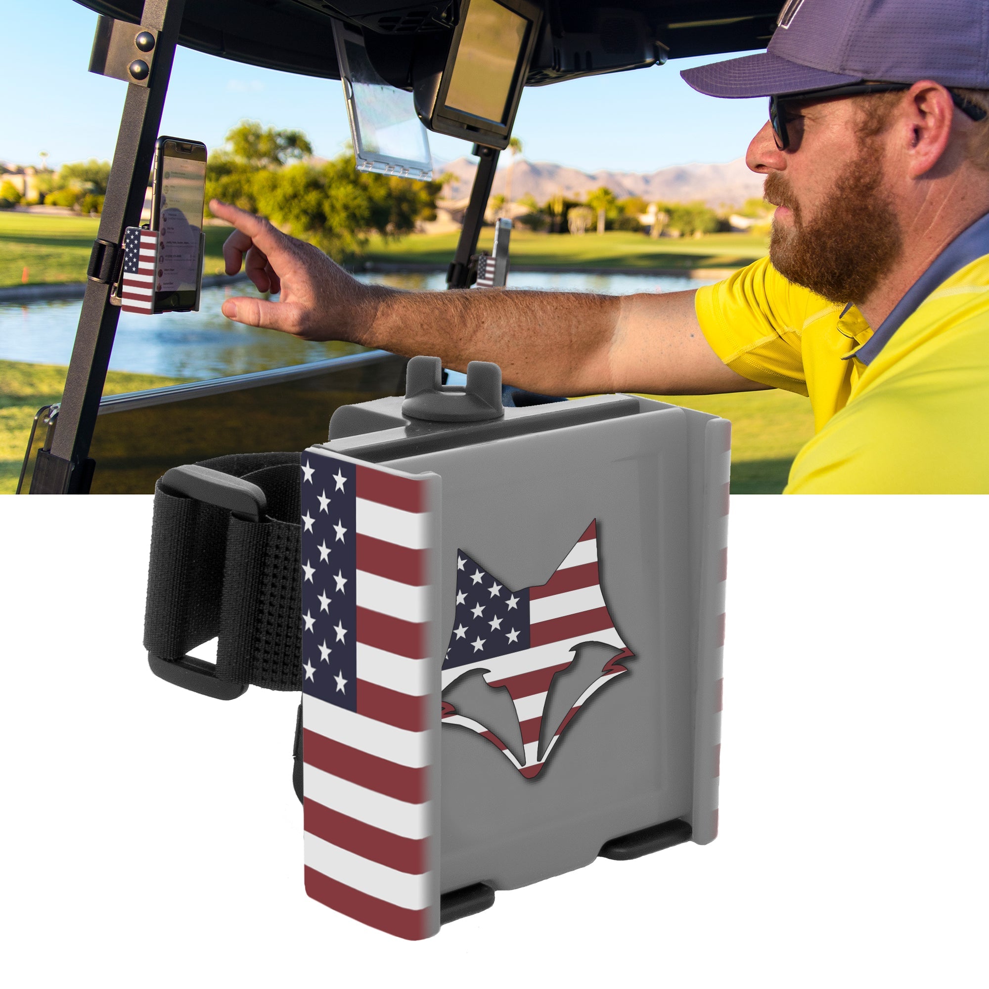 Desert Fox Golf Phone Caddy - Patriotic