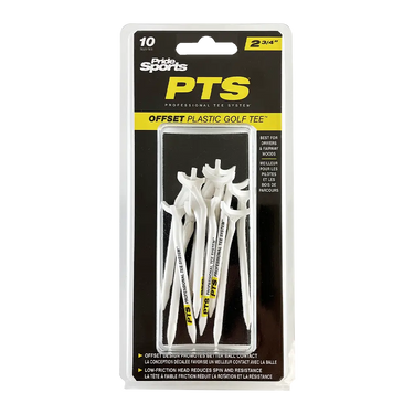 2 ¾" PTS® Offset Plastic Golf Tees - Yellow - 10CT