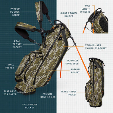 Sunday Golf Ryder | Mossy Oak Bottomland Camo Full Size Stand Bag