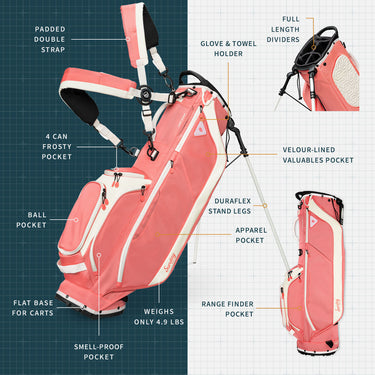 Sunday Golf Ryder | Coral Full Size Stand Bag