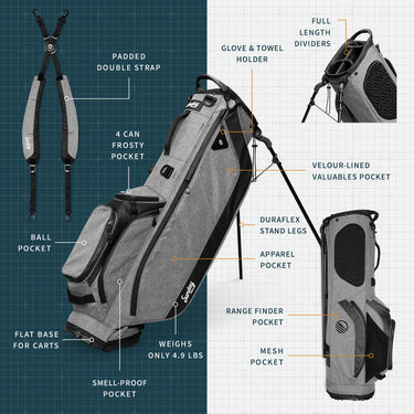 Sunday Golf Ryder | Heather Gray Full Size Stand Bag