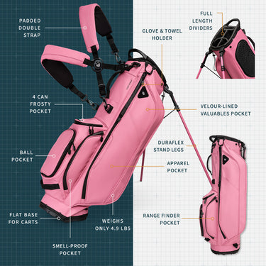 Sunday Golf Ryder S-Class | Dusty Pink Vegan Leather Full Size Stand Bag