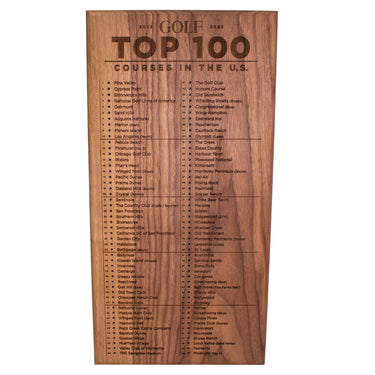 GOLF Magazine 2022-2023 US Top 100 Golf Course Board