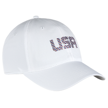 USA White Ladies AeroSphere Hidden Ponytail Cap