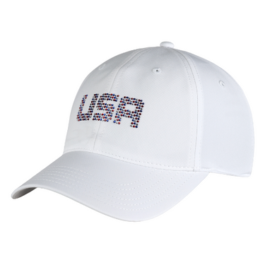 USA White Ladies AeroSphere Hidden Ponytail Cap