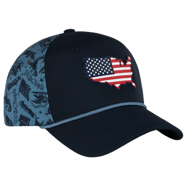 United States Liberty Print Navy Mesh Back Rope Cap