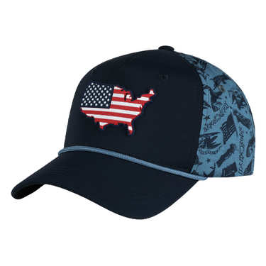 United States Liberty Print Navy Mesh Back Rope Cap
