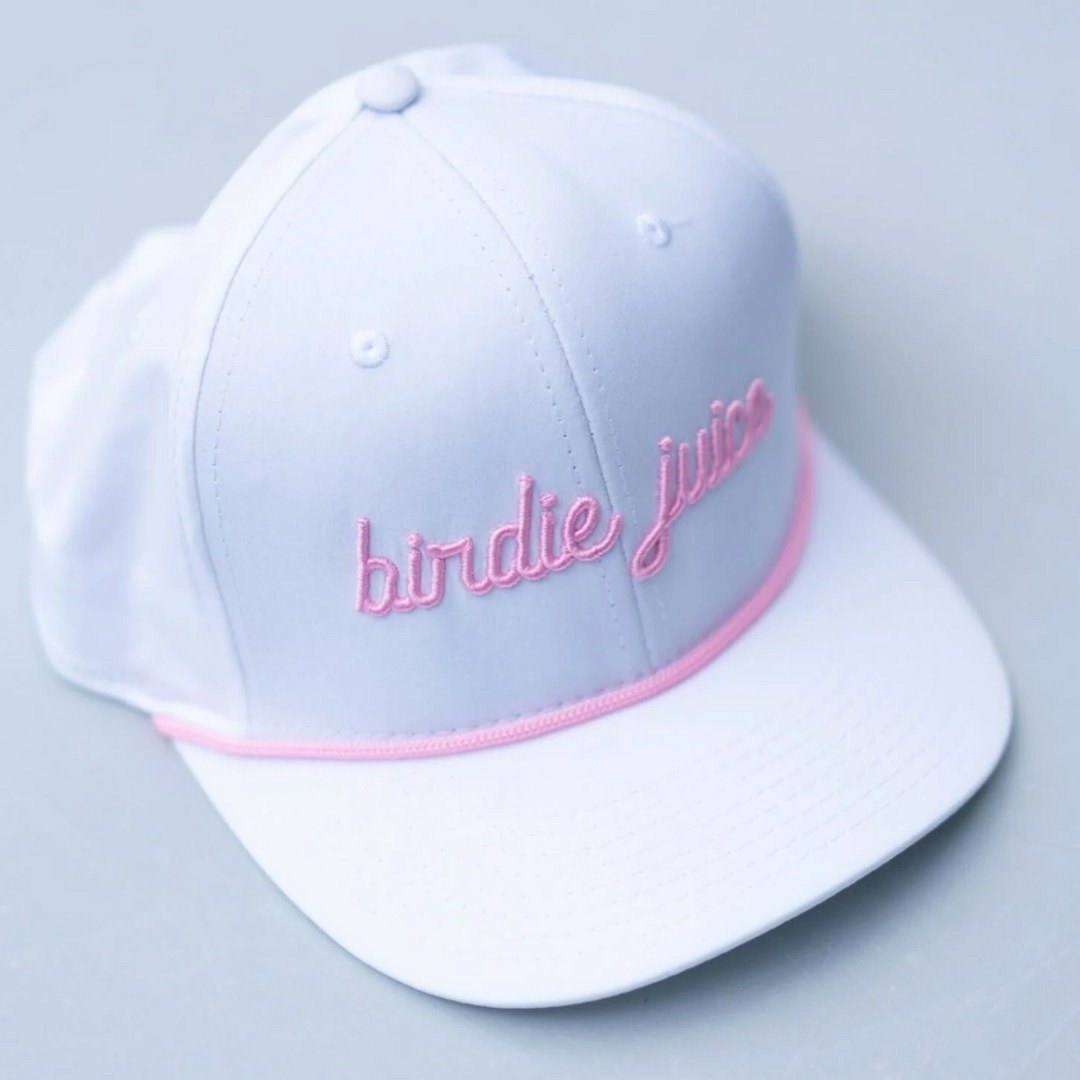 Birdie Juice Script Rope Hats -White/Pink