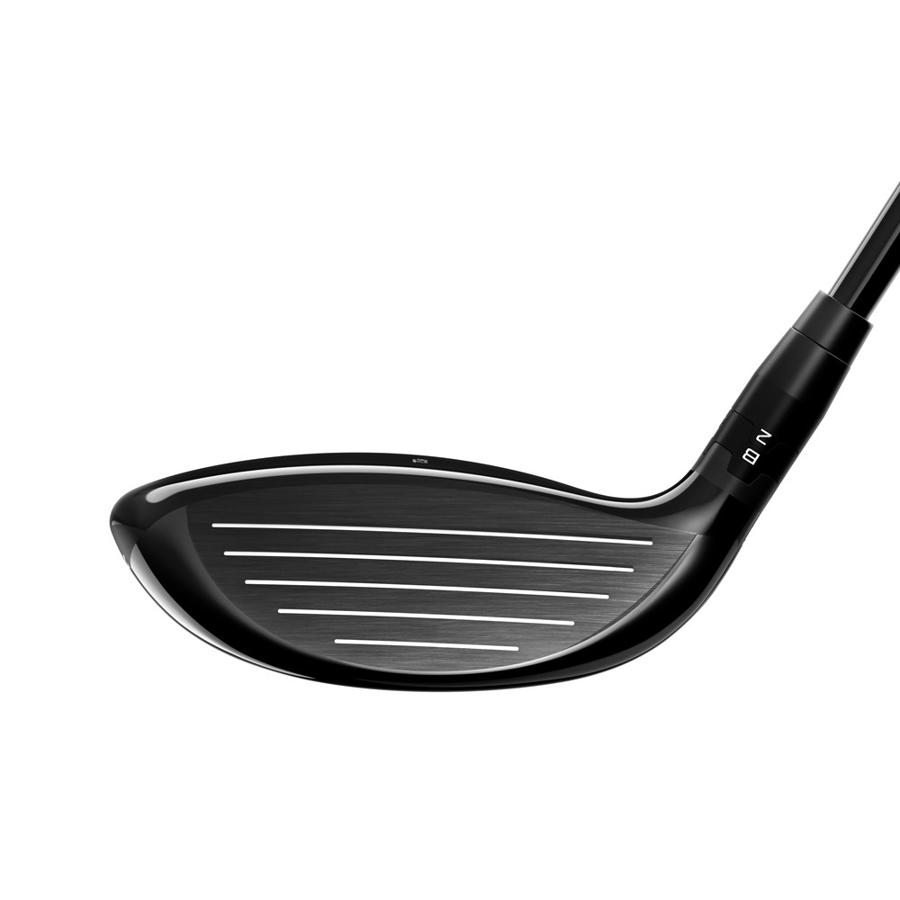 Titleist T200 fairway wood in a golf club rack on a sunny fairway